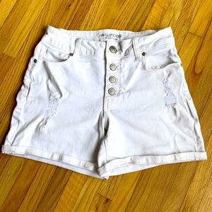 Maurices High Rise White Jean Shorts